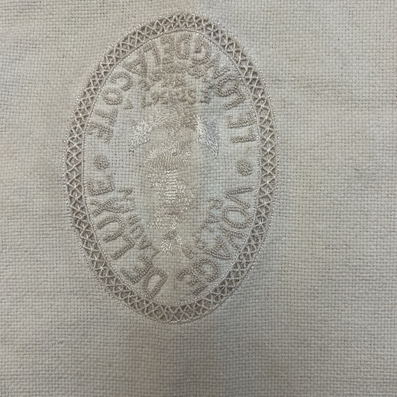 Ralph Lauren home collection Accent single Sham .embroidery, suede border - Picture 3 of 5